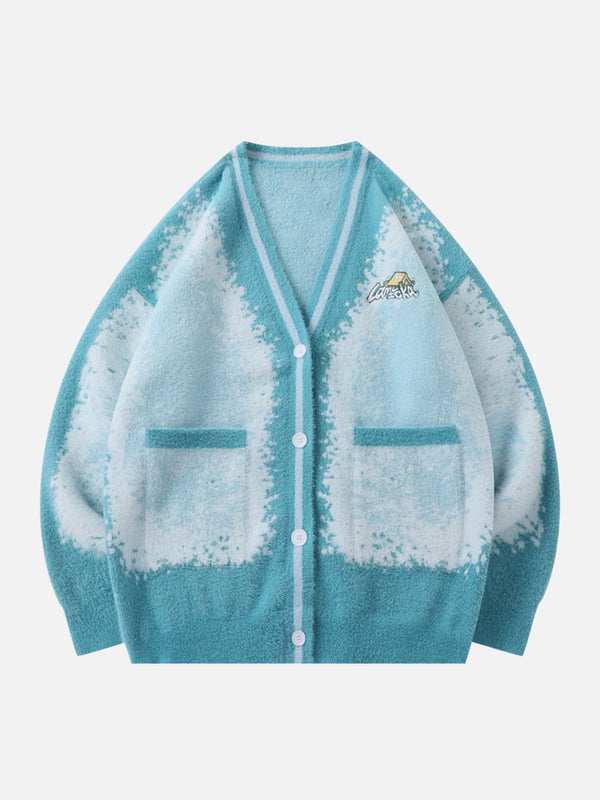 Evapacs - Snow Tie Dye Gradient Cardigan- Streetwear Fashion - evapacs.com