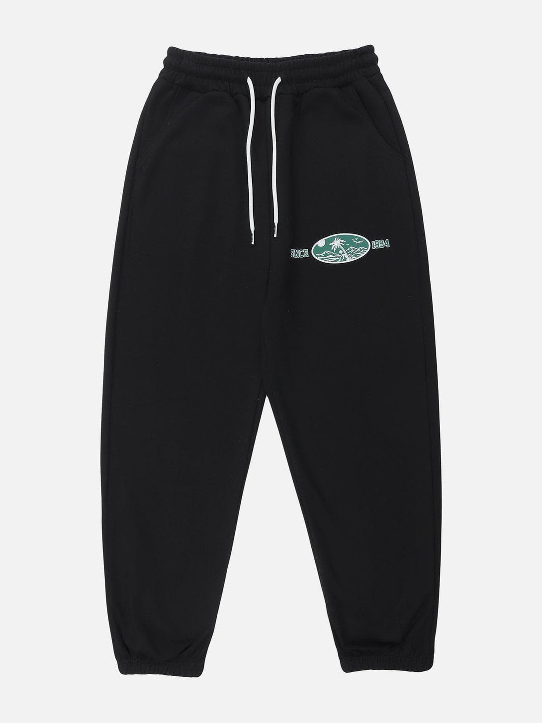 Evapacs - Solid Color Beach Print Sweatpants- Streetwear Fashion - evapacs.com