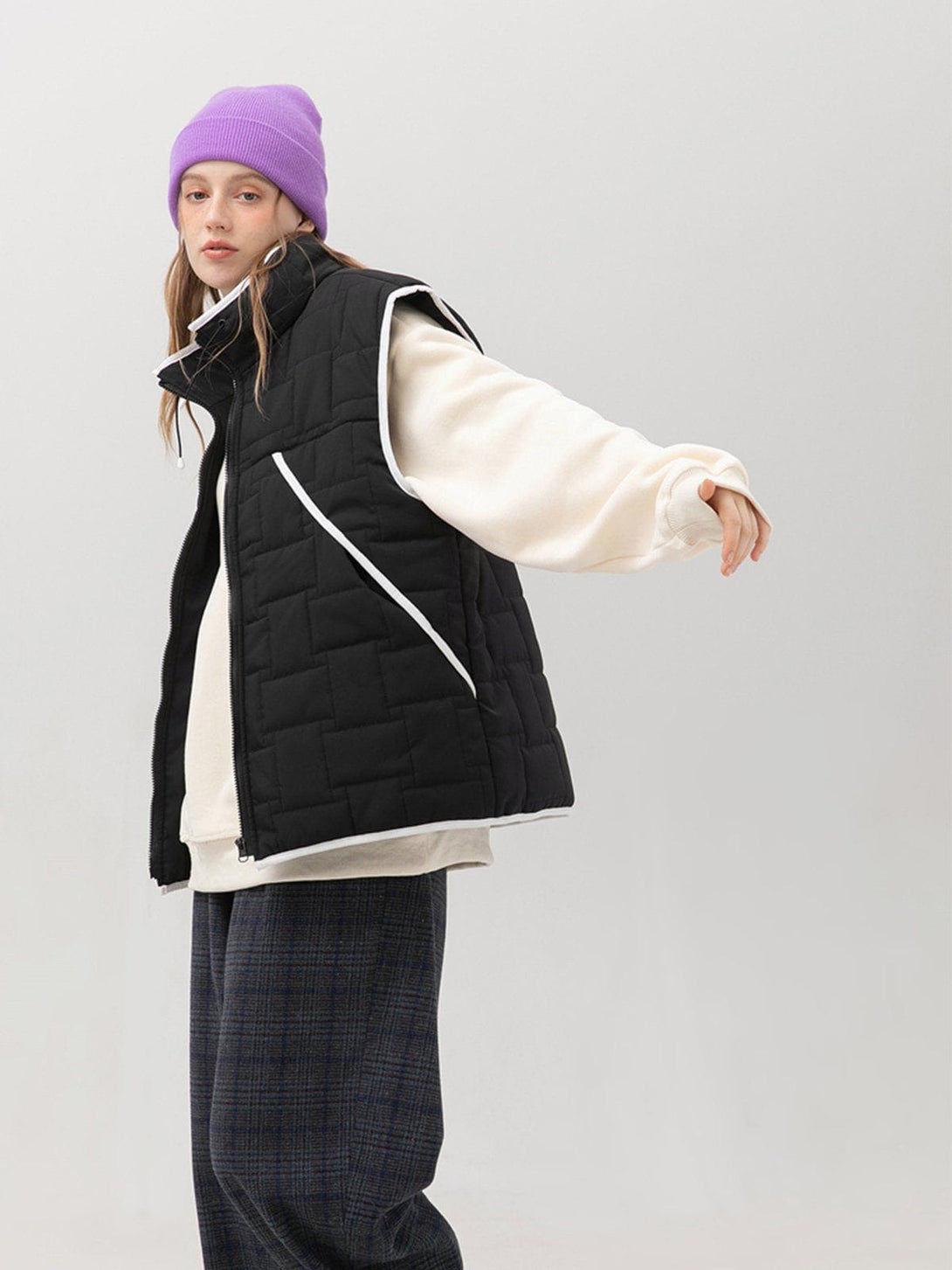 Evapacs - Solid Color Puffer Vest Gilet- Streetwear Fashion - evapacs.com