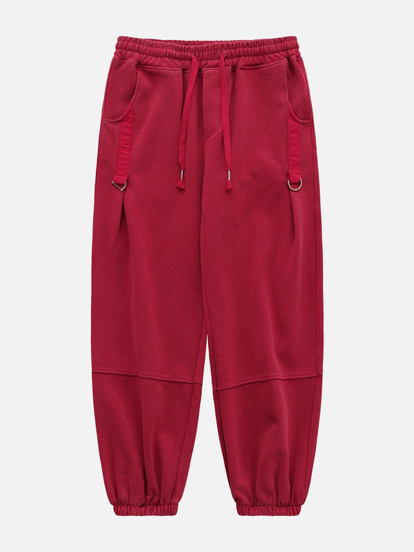 Evapacs - Solid Color Ruffle Sweatpants- Streetwear Fashion - evapacs.com