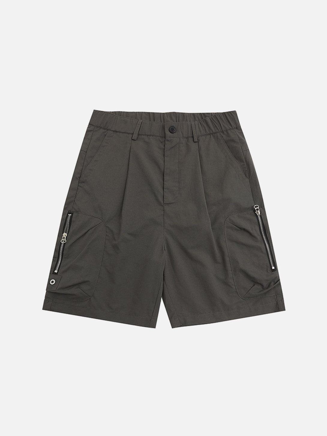 Evapacs - Solid Color Side Zipper Pockets Cargo Shorts- Streetwear Fashion - evapacs.com