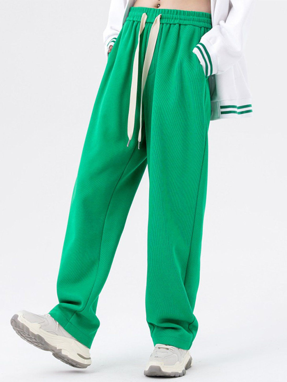 Evapacs - Solid Color Slack Drawstring Pants- Streetwear Fashion - evapacs.com