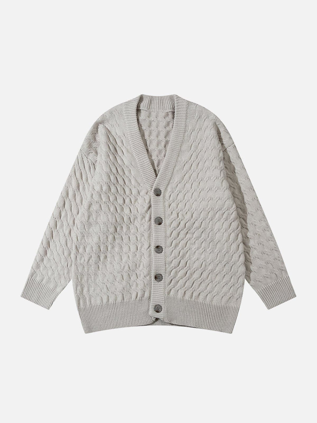 Evapacs - Solid Color Twist Cardigan- Streetwear Fashion - evapacs.com