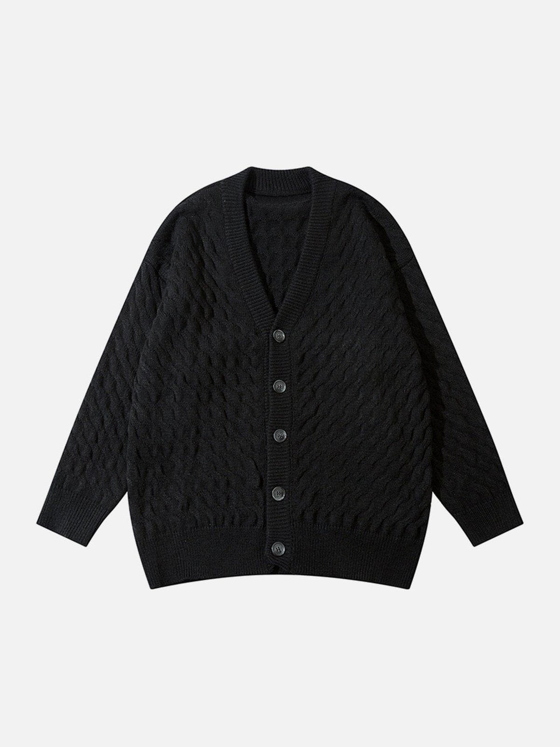 Evapacs - Solid Color Twist Cardigan- Streetwear Fashion - evapacs.com