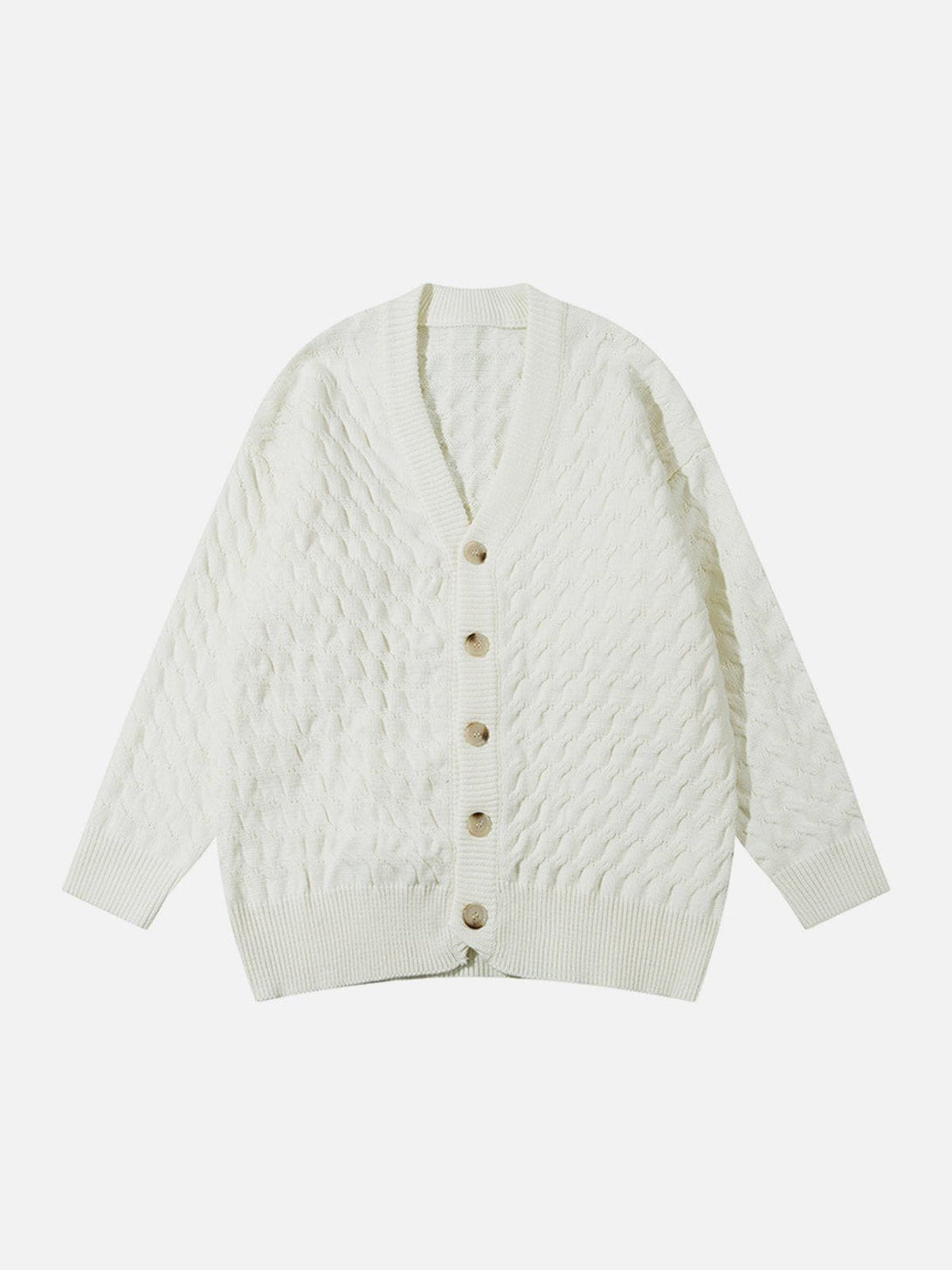 Evapacs - Solid Color Twist Cardigan- Streetwear Fashion - evapacs.com