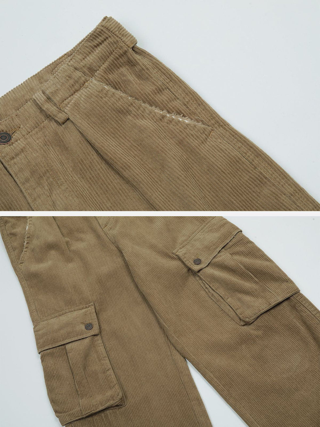 Evapacs - Solid Corduroy Multi Pocket Cargo Pants- Streetwear Fashion - evapacs.com