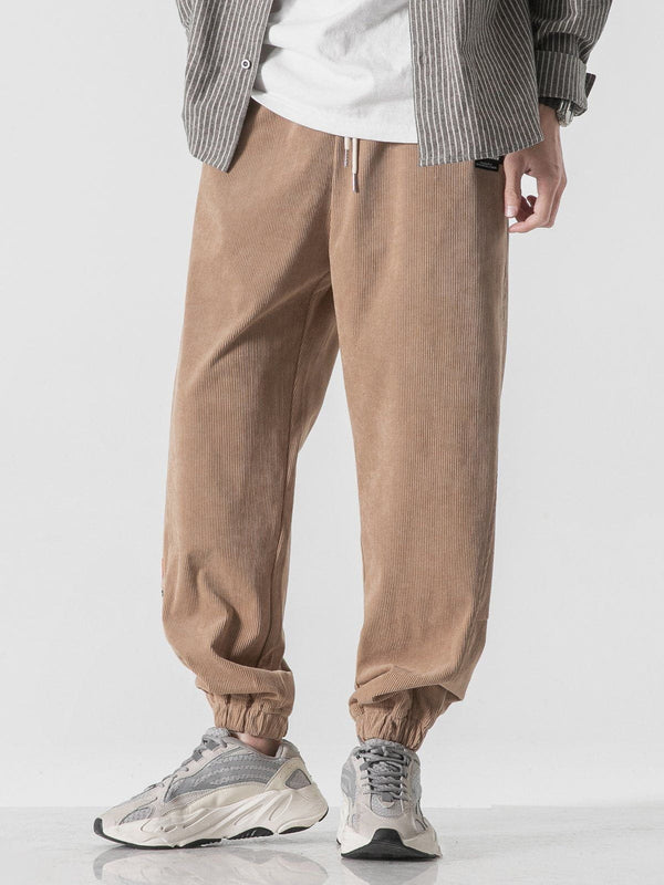 Evapacs - Solid Corduroy Sweatpants- Streetwear Fashion - evapacs.com