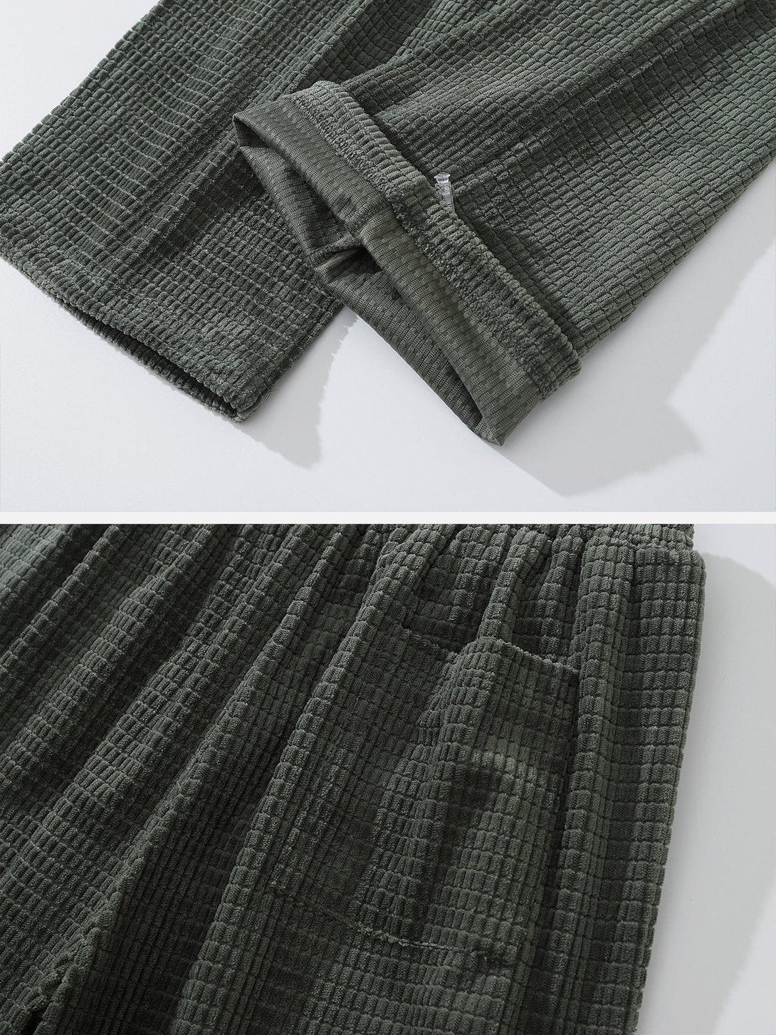 Evapacs - Solid Corduroy Waffle Pants- Streetwear Fashion - evapacs.com