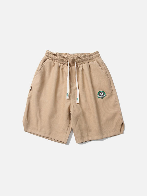 Evapacs - Solid Embroidery Badge Drawstring Shorts- Streetwear Fashion - evapacs.com