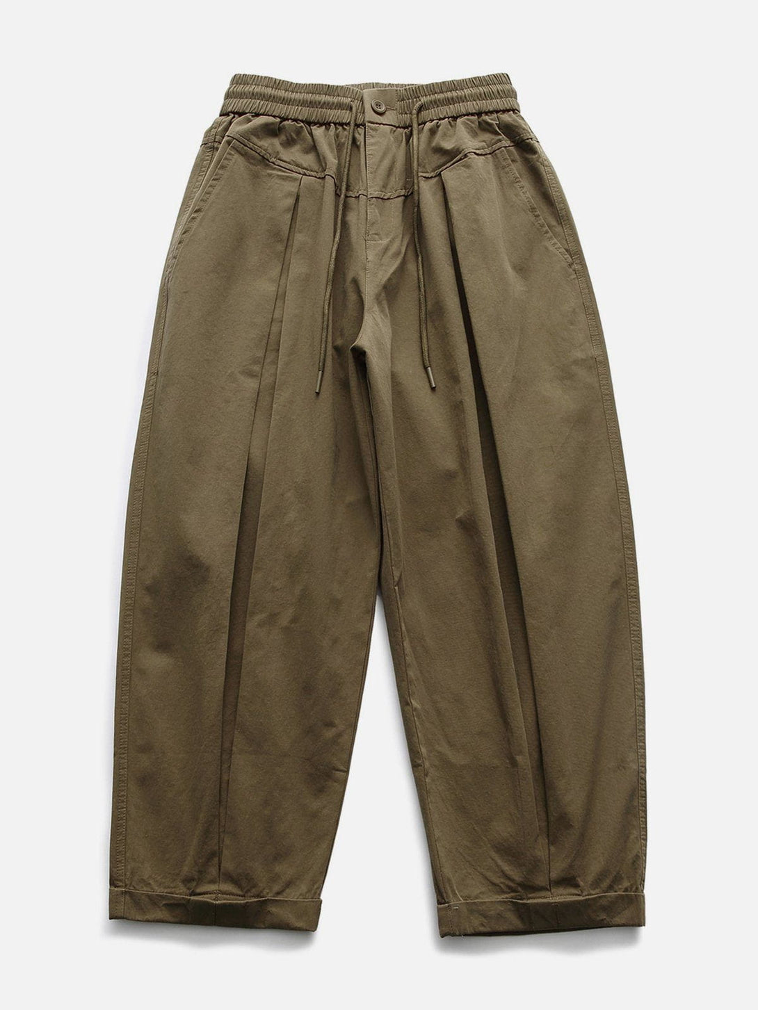 Evapacs - Solid Fold Drawstring Cargo Pants- Streetwear Fashion - evapacs.com