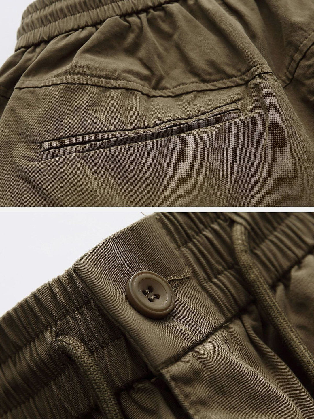 Evapacs - Solid Fold Drawstring Cargo Pants- Streetwear Fashion - evapacs.com