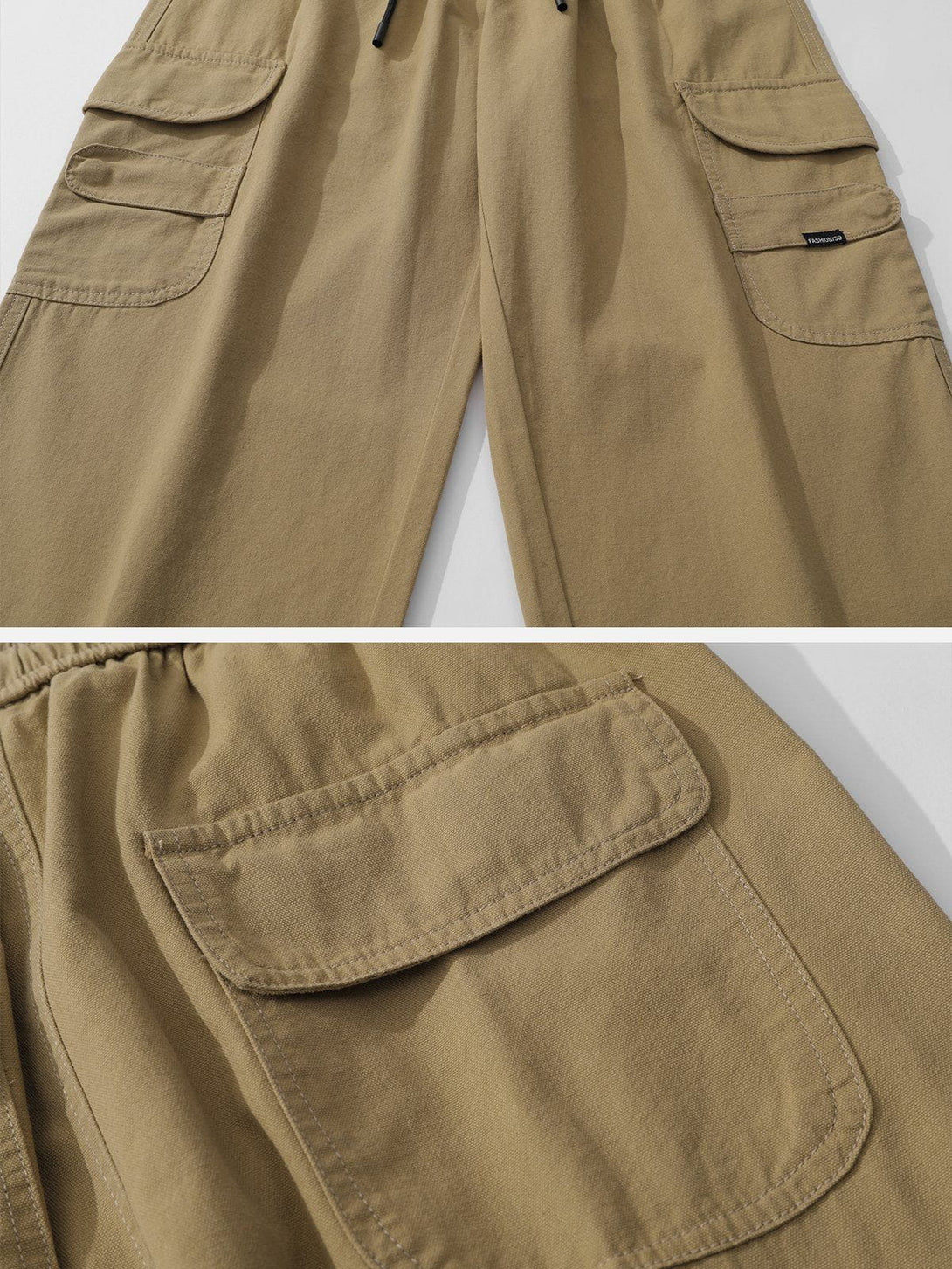 Evapacs - Solid Large Multi-Pocket Cargo Pants- Streetwear Fashion - evapacs.com