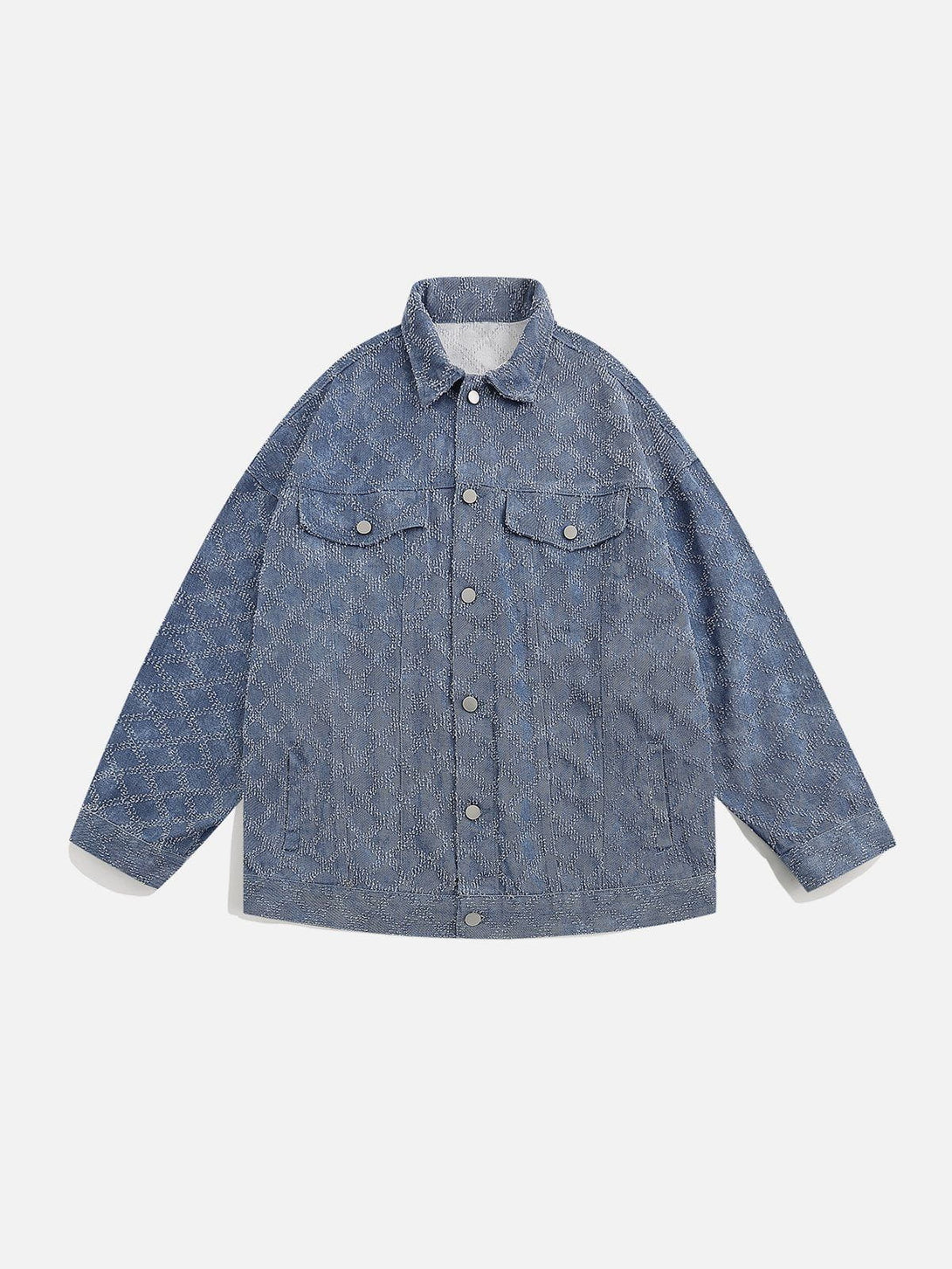 Evapacs - Solid Plaid Denim Jacket- Streetwear Fashion - evapacs.com