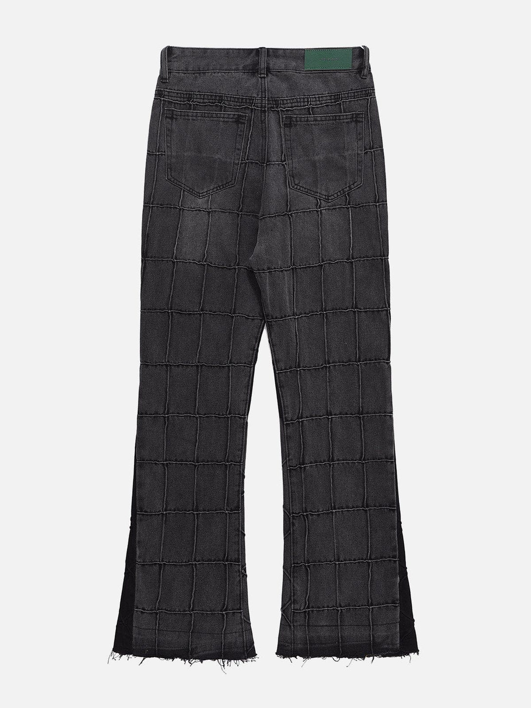 Evapacs - Solid Plaid Raw Jeans- Streetwear Fashion - evapacs.com