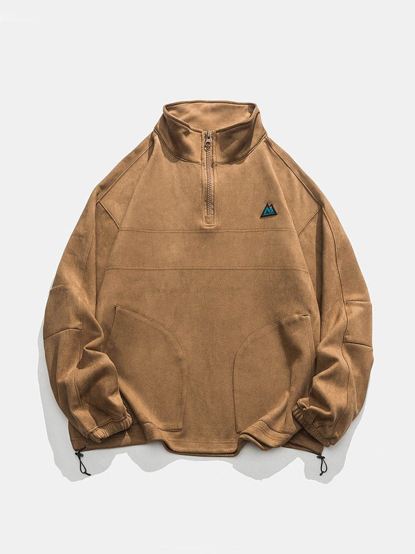 Evapacs - Solid Suede Sweatshirt- Streetwear Fashion - evapacs.com