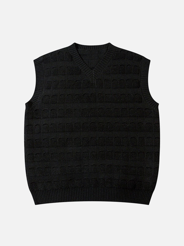 Evapacs - Solid Woven Stripe Sweater Vest- Streetwear Fashion - evapacs.com