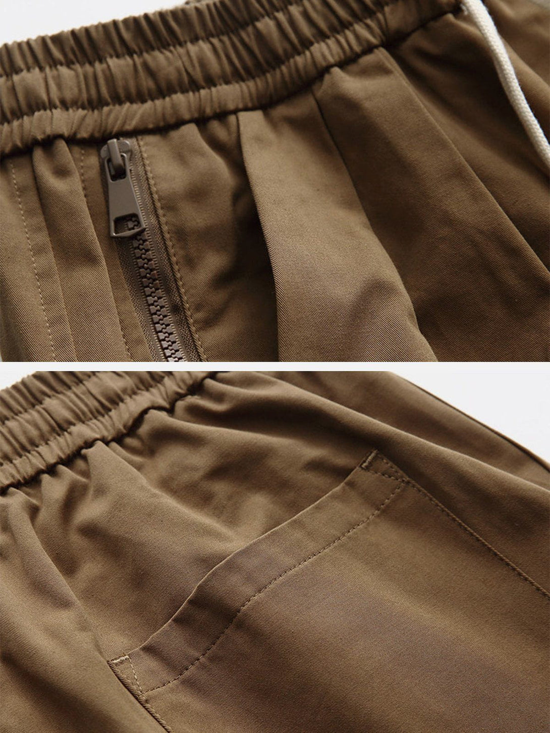 Evapacs - Solid Zip Up Pocket Shorts- Streetwear Fashion - evapacs.com