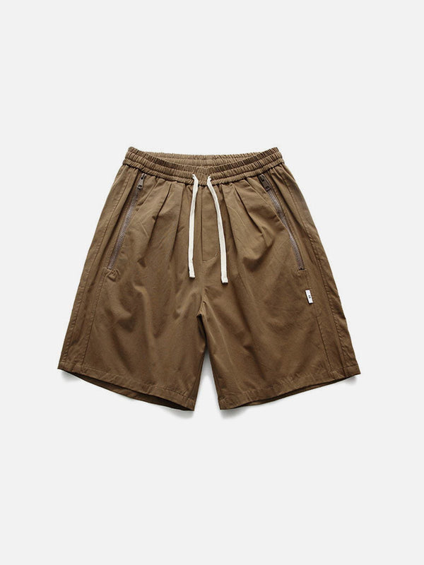 Evapacs - Solid Zip Up Pocket Shorts- Streetwear Fashion - evapacs.com