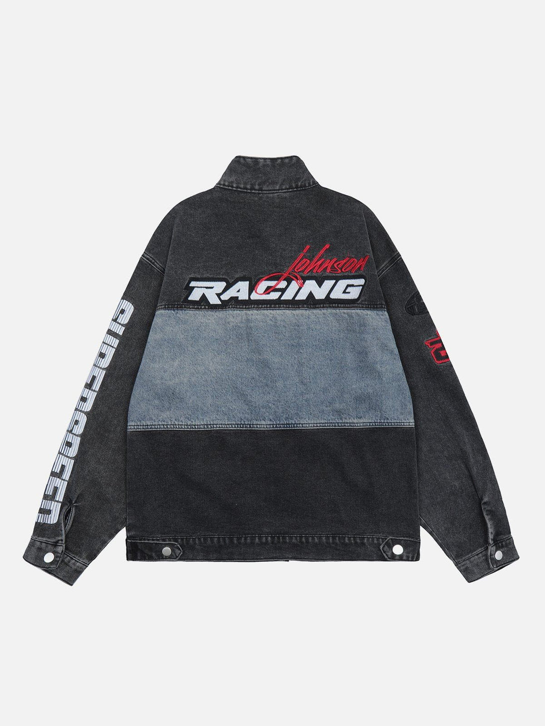 Evapacs - Splicing Racing Denim Jacket- Streetwear Fashion - evapacs.com