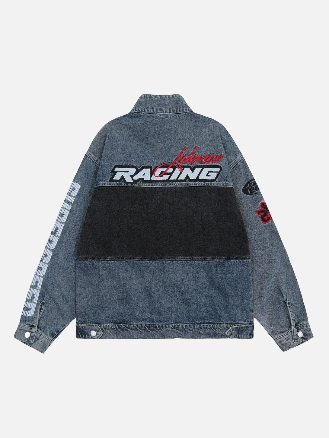 Evapacs - Splicing Racing Denim Jacket- Streetwear Fashion - evapacs.com