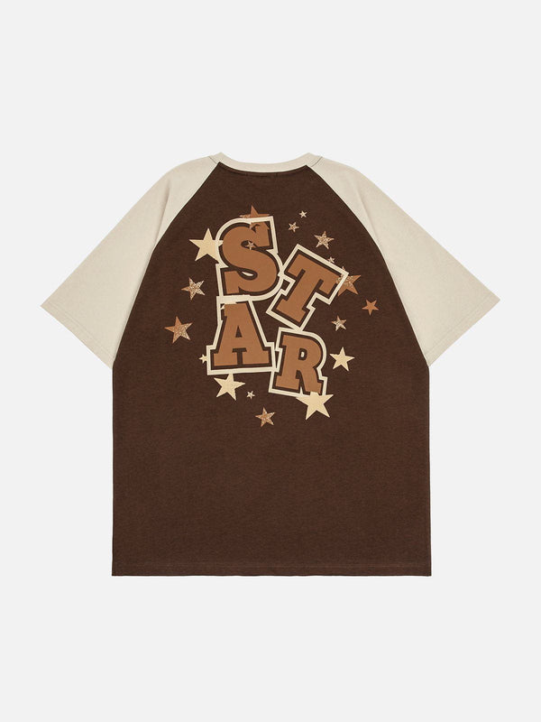 Evapacs - Star Alphabet Pattern Tee- Streetwear Fashion - evapacs.com