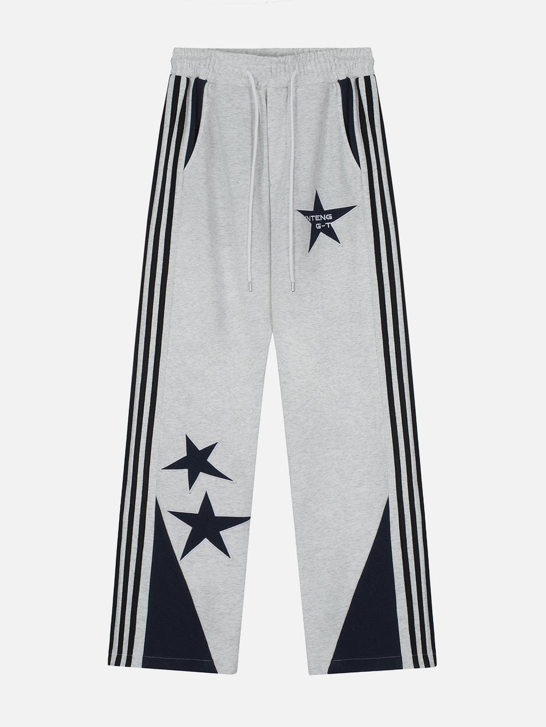 Evapacs - Star Embroidered Side Stripe Sweatpants- Streetwear Fashion - evapacs.com