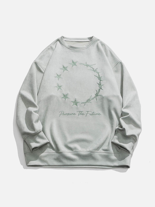 Evapacs - Star Embroidery Sweatshirt- Streetwear Fashion - evapacs.com