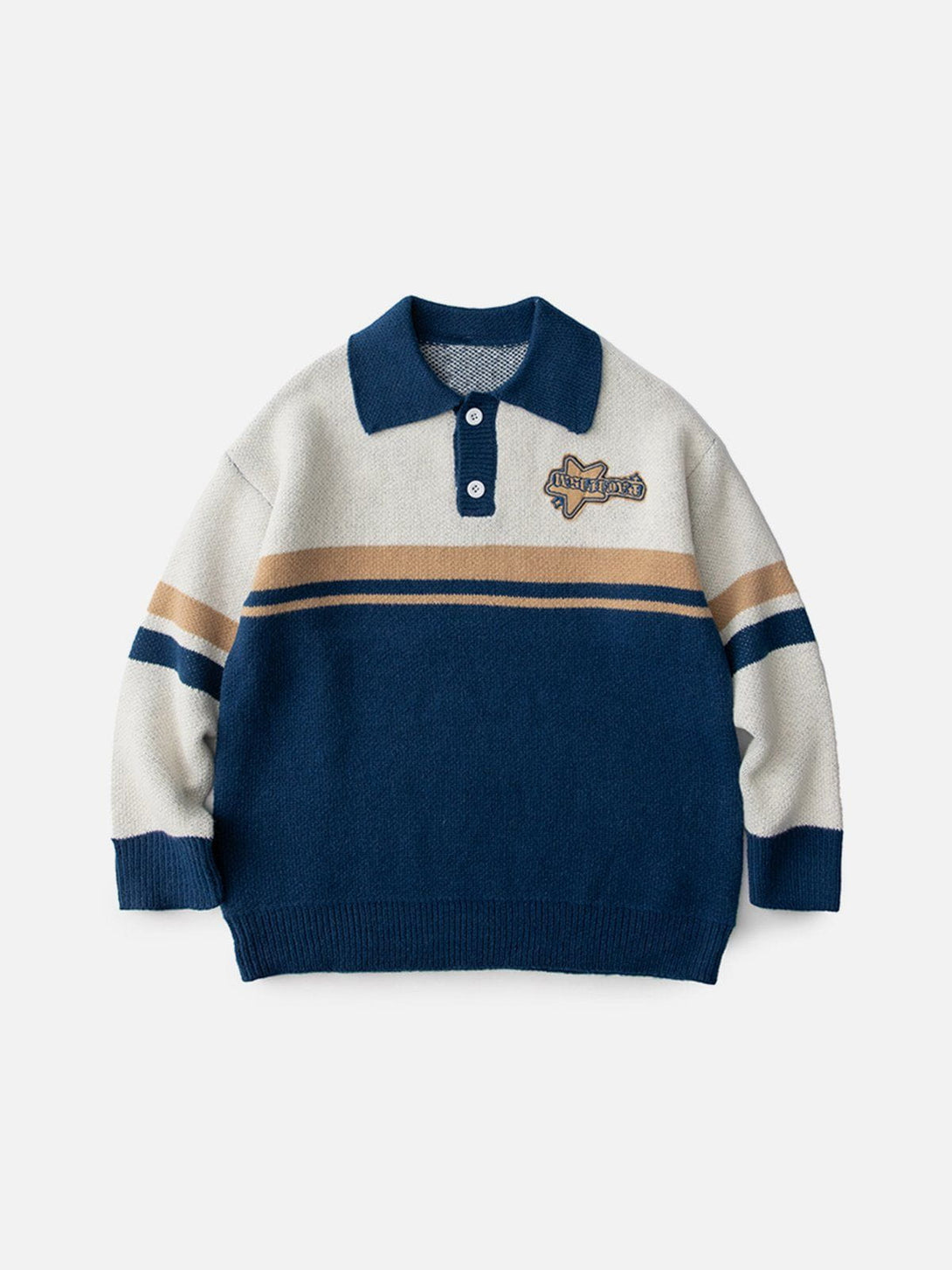 Evapacs - Stars Knit Polo Sweater- Streetwear Fashion - evapacs.com