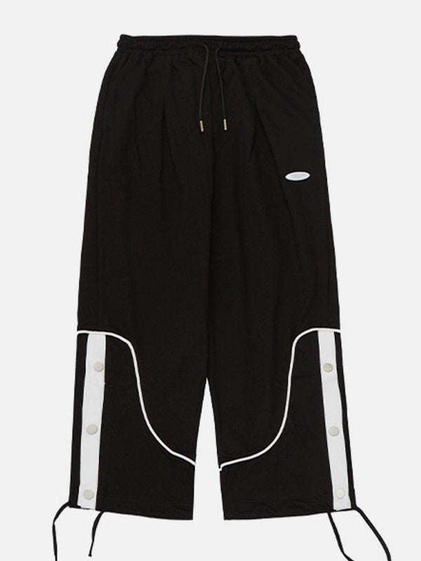 Evapacs - Stripe Buckle Drawstring Sweatpants- Streetwear Fashion - evapacs.com