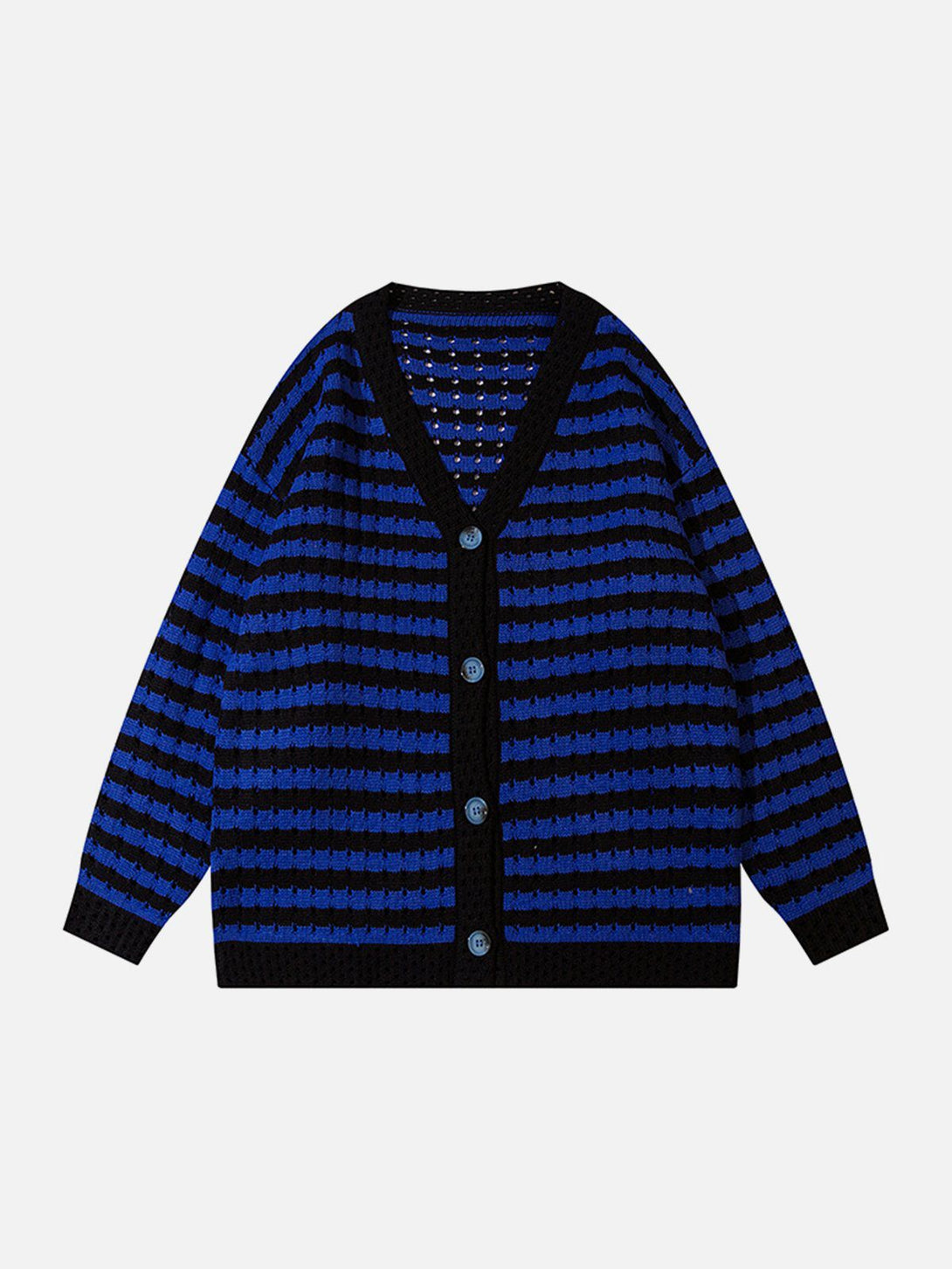 Evapacs - Stripe Clashing Colors Cardigan- Streetwear Fashion - evapacs.com