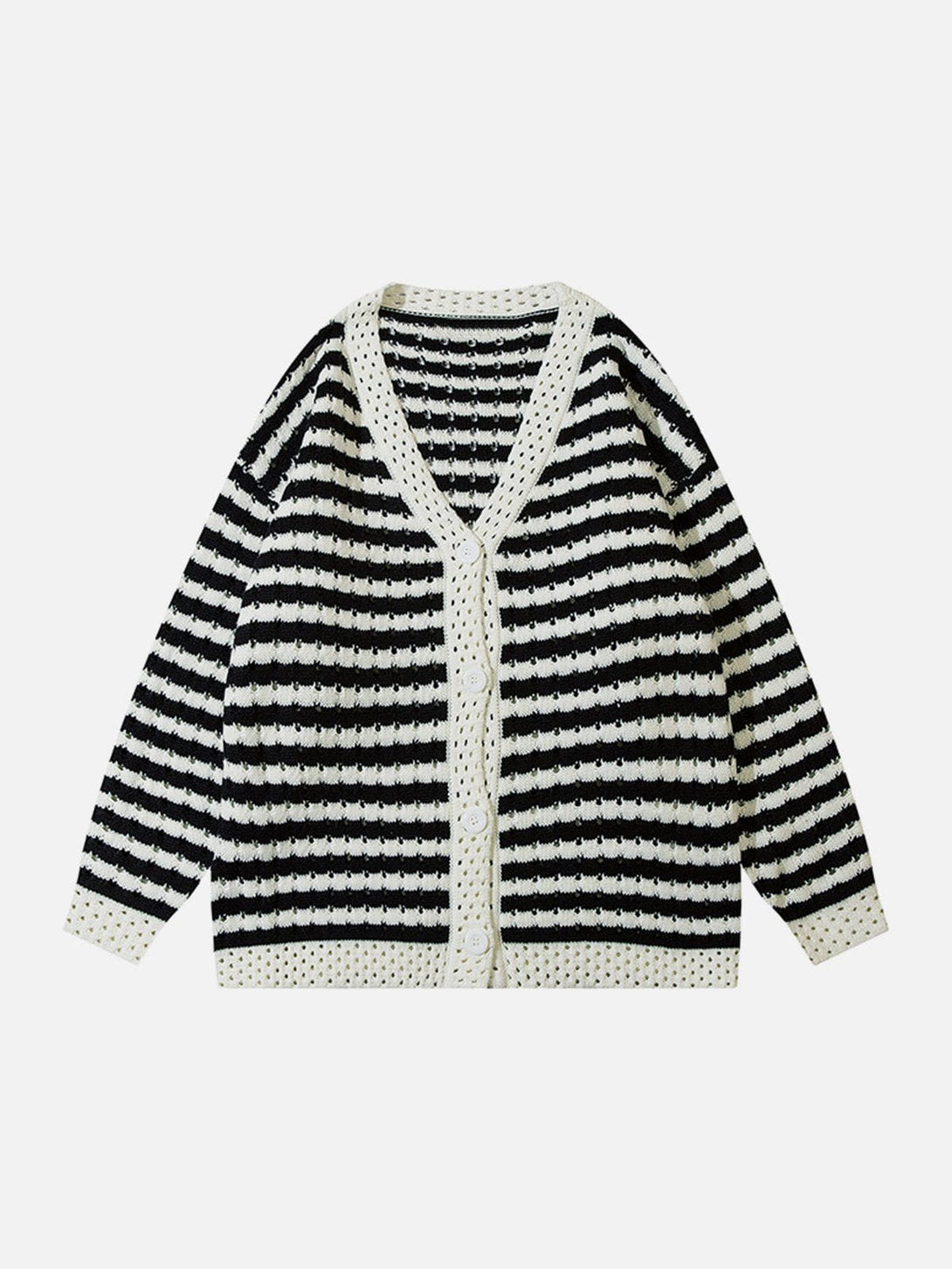 Evapacs - Stripe Clashing Colors Cardigan- Streetwear Fashion - evapacs.com