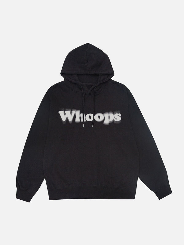 Evapacs - Suede Letter Foam Print Hoodie- Streetwear Fashion - evapacs.com