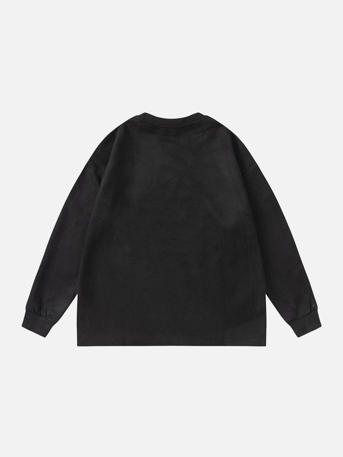 Evapacs - Suede Letter Print Sweatshirt- Streetwear Fashion - evapacs.com