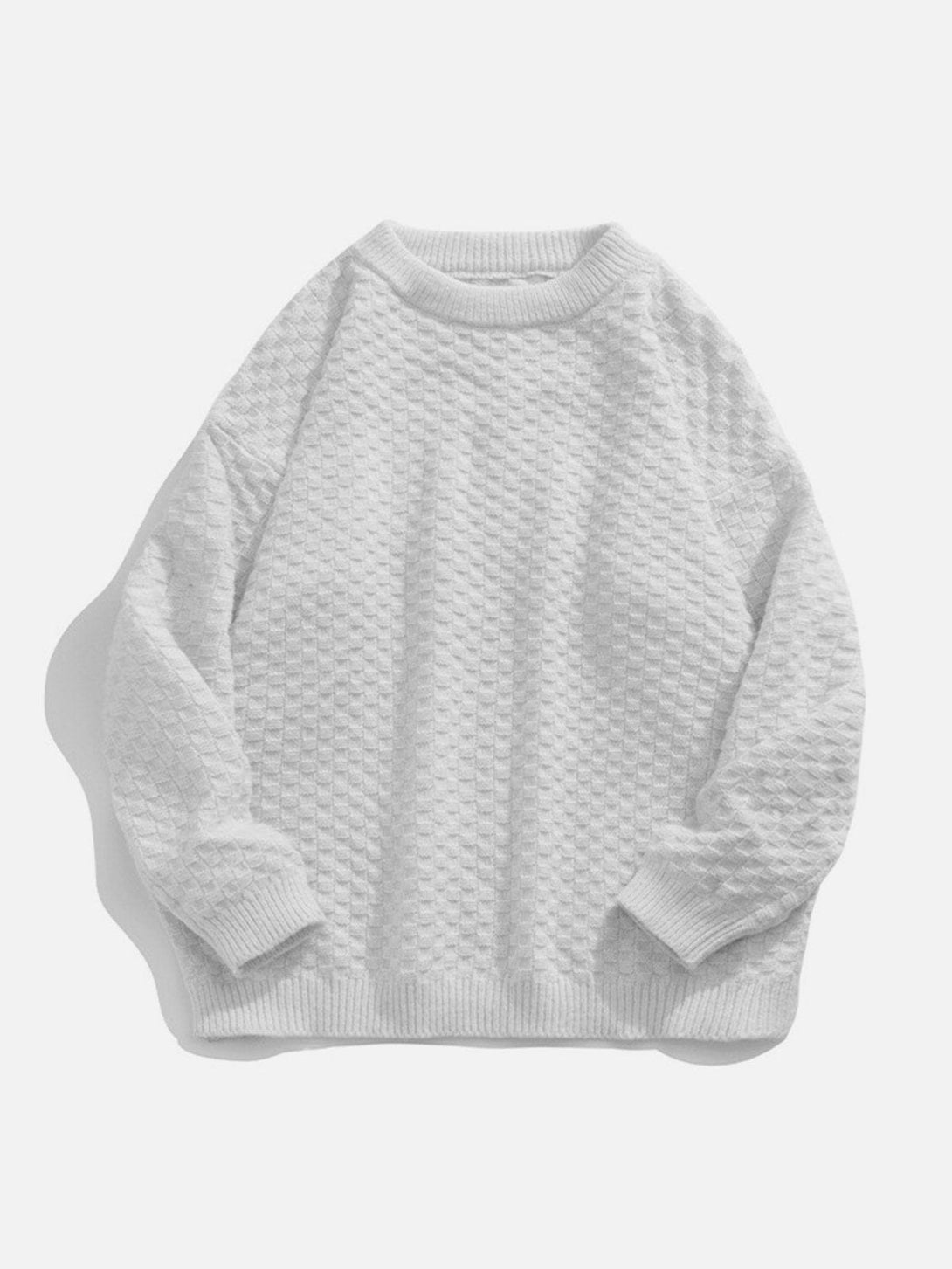 Evapacs - Textured Solid Color Sweater- Streetwear Fashion - evapacs.com