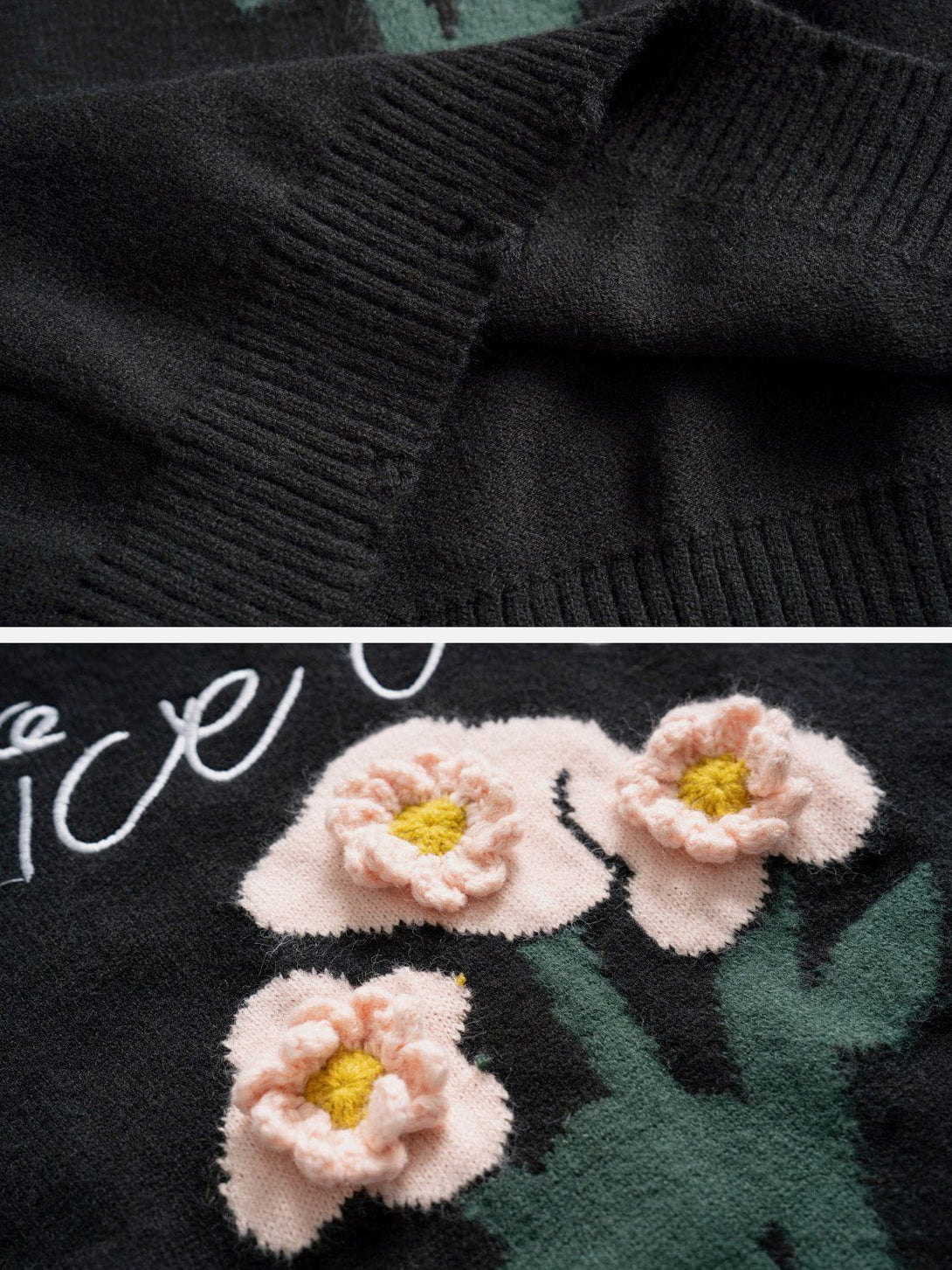 Evapacs - Three-Dimensional Flowers Sweater- Streetwear Fashion - evapacs.com