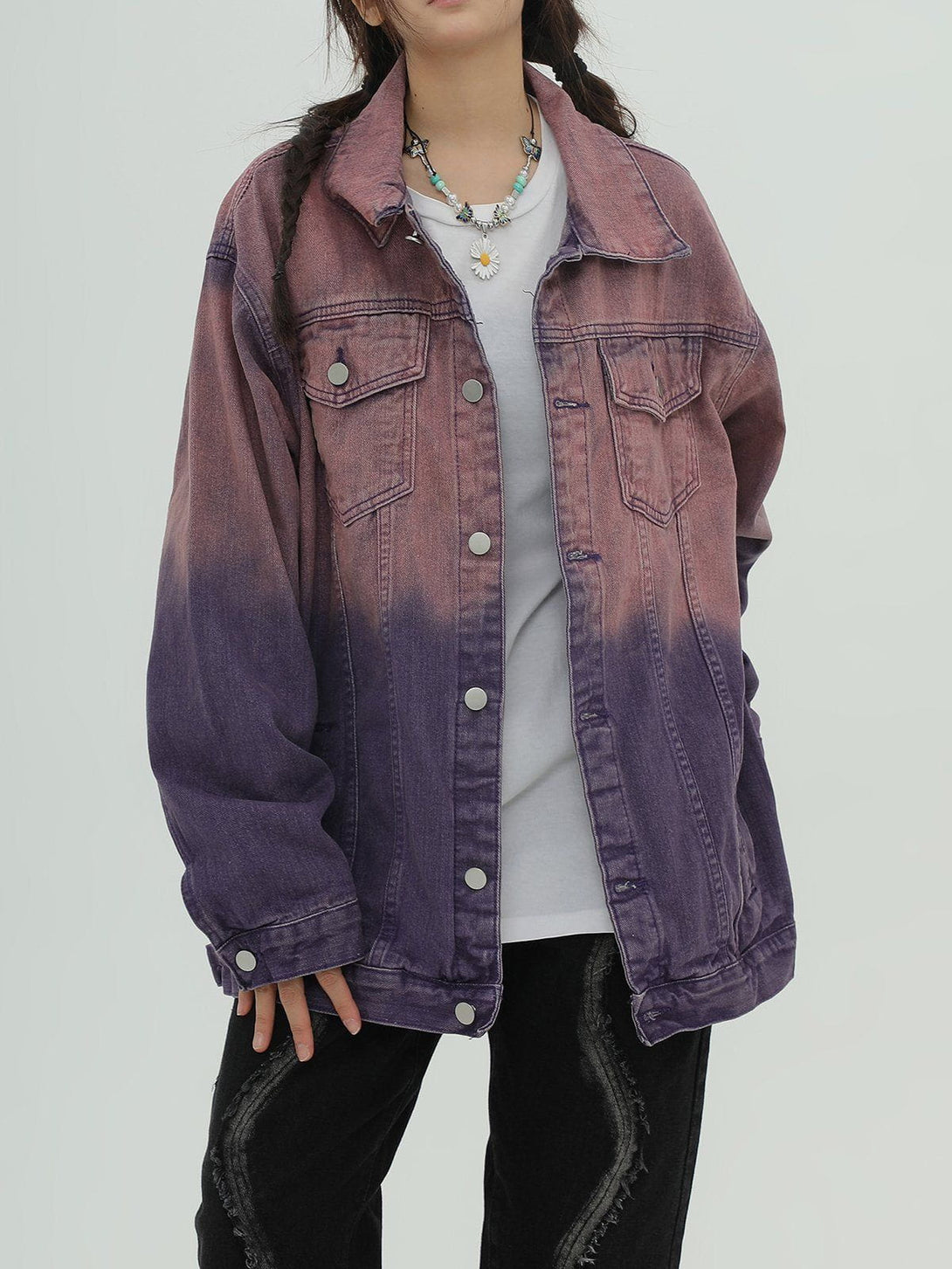 Evapacs - Tie Dye Gradient Denim Jacket- Streetwear Fashion - evapacs.com