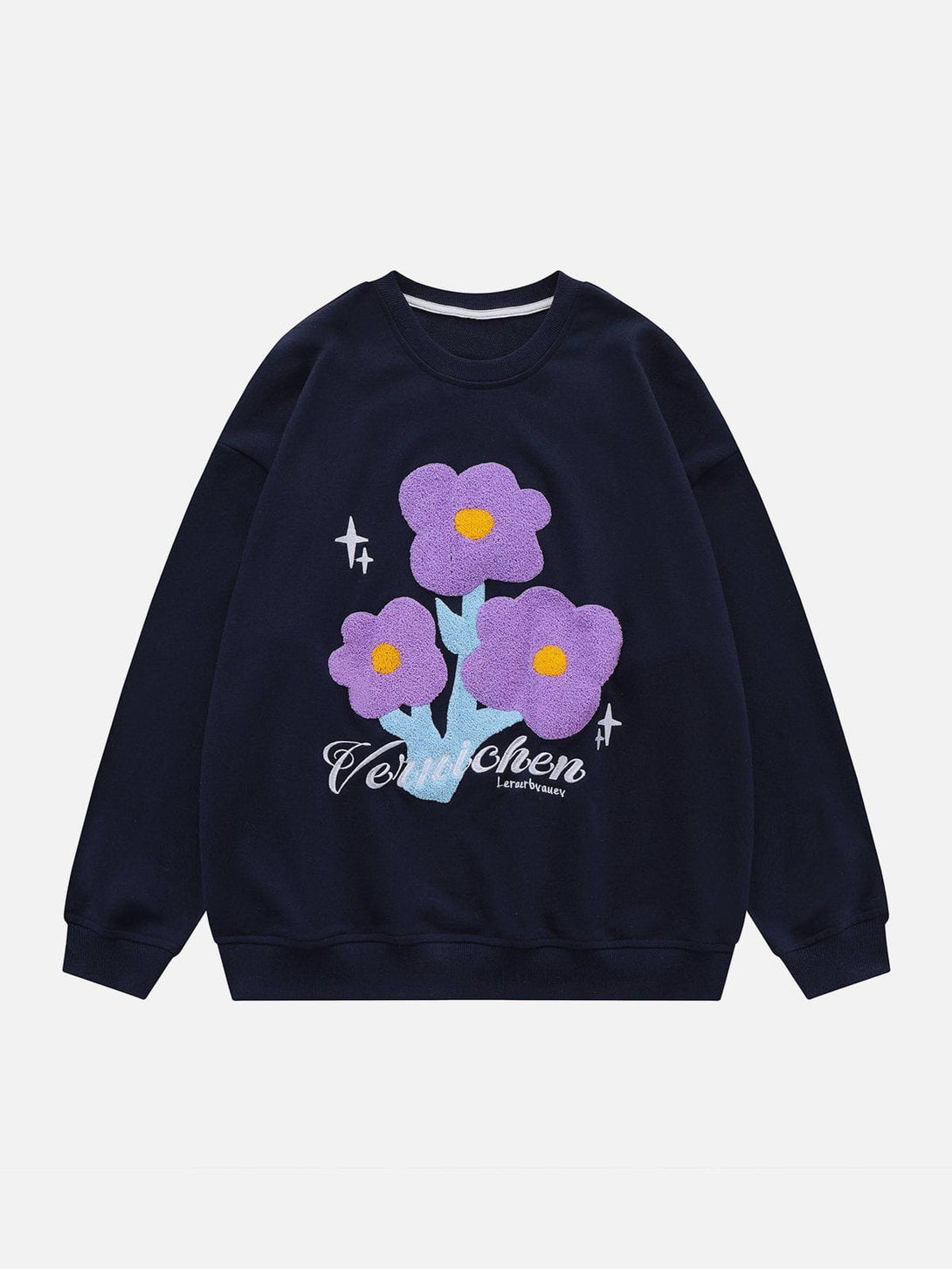 Evapacs - Towel Embroidery Flower 3D Dimensional Design Sweatshirt- Streetwear Fashion - evapacs.com