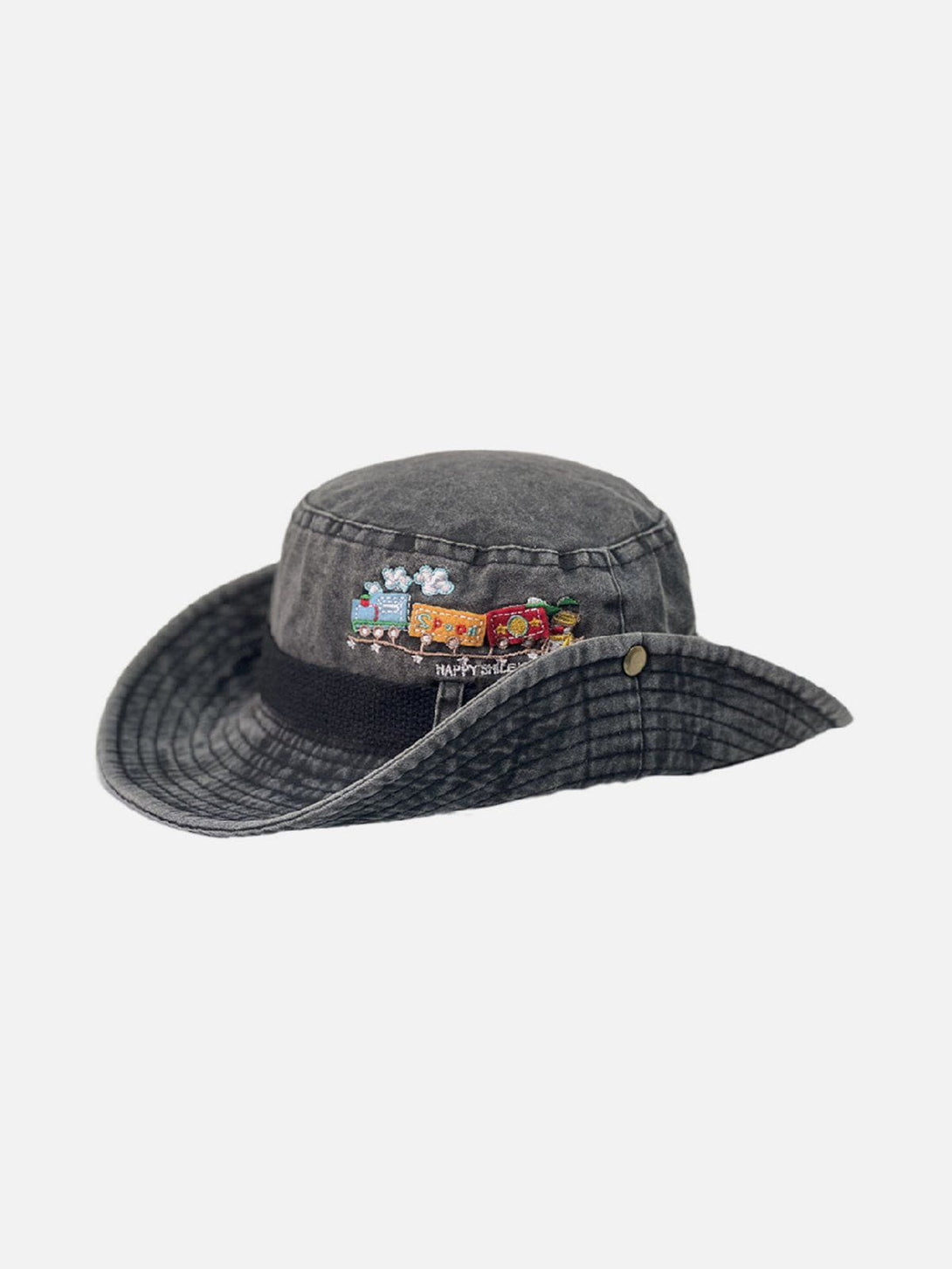 Evapacs - Train Embroidery Washed Distressed Casual Cargo Hat- Streetwear Fashion - evapacs.com