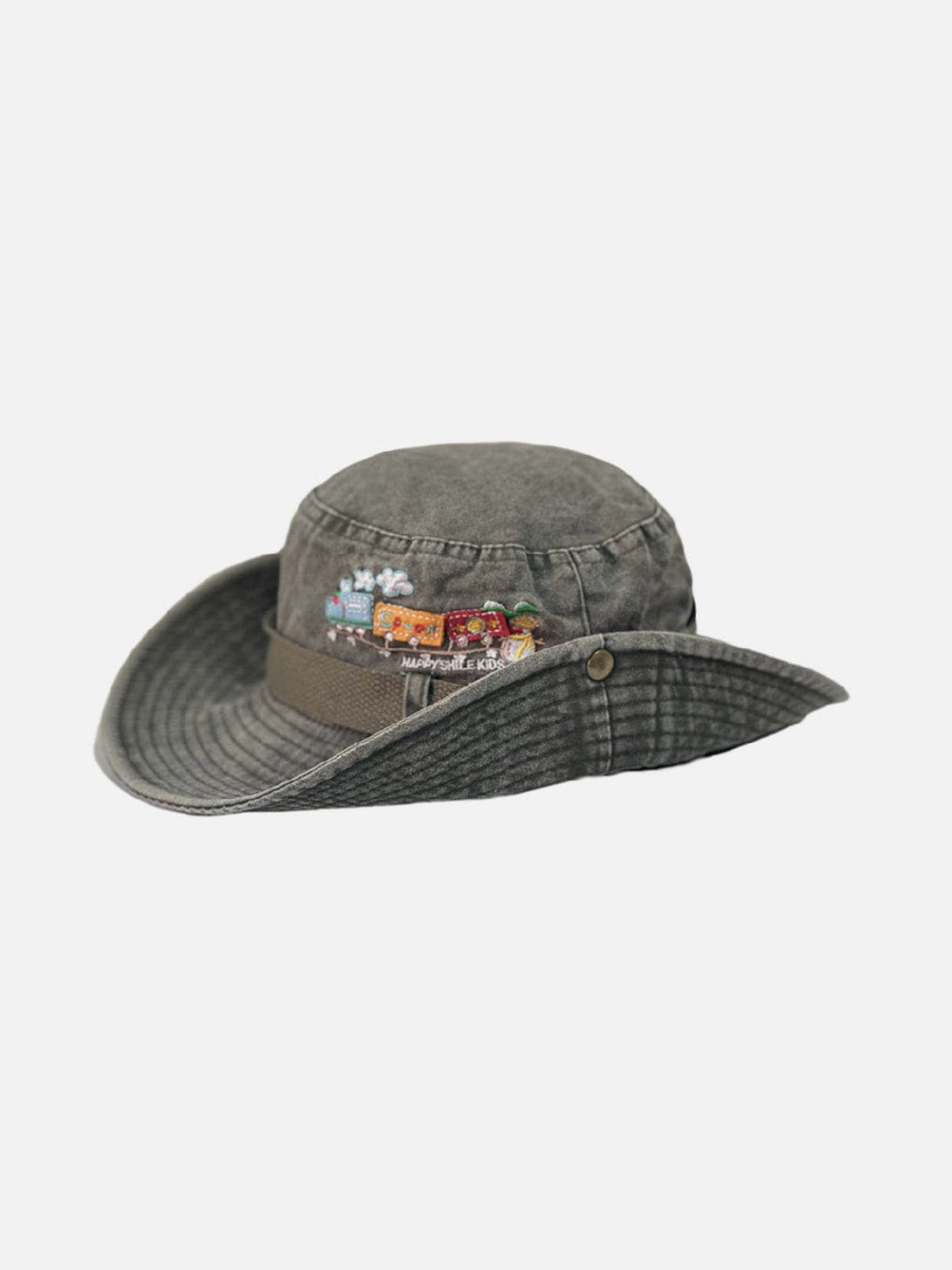 Evapacs - Train Embroidery Washed Distressed Casual Cargo Hat- Streetwear Fashion - evapacs.com