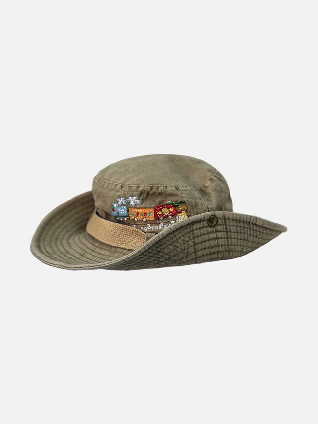 Evapacs - Train Embroidery Washed Distressed Casual Cargo Hat- Streetwear Fashion - evapacs.com