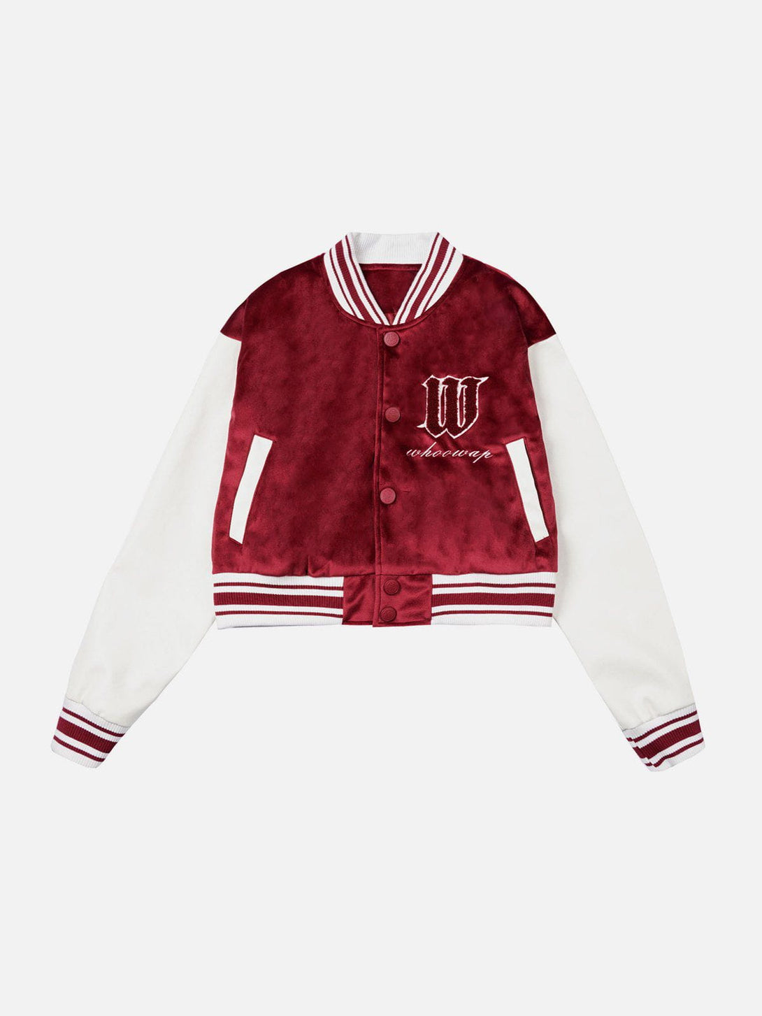 Evapacs - Velvet Short Varsity Jacket- Streetwear Fashion - evapacs.com