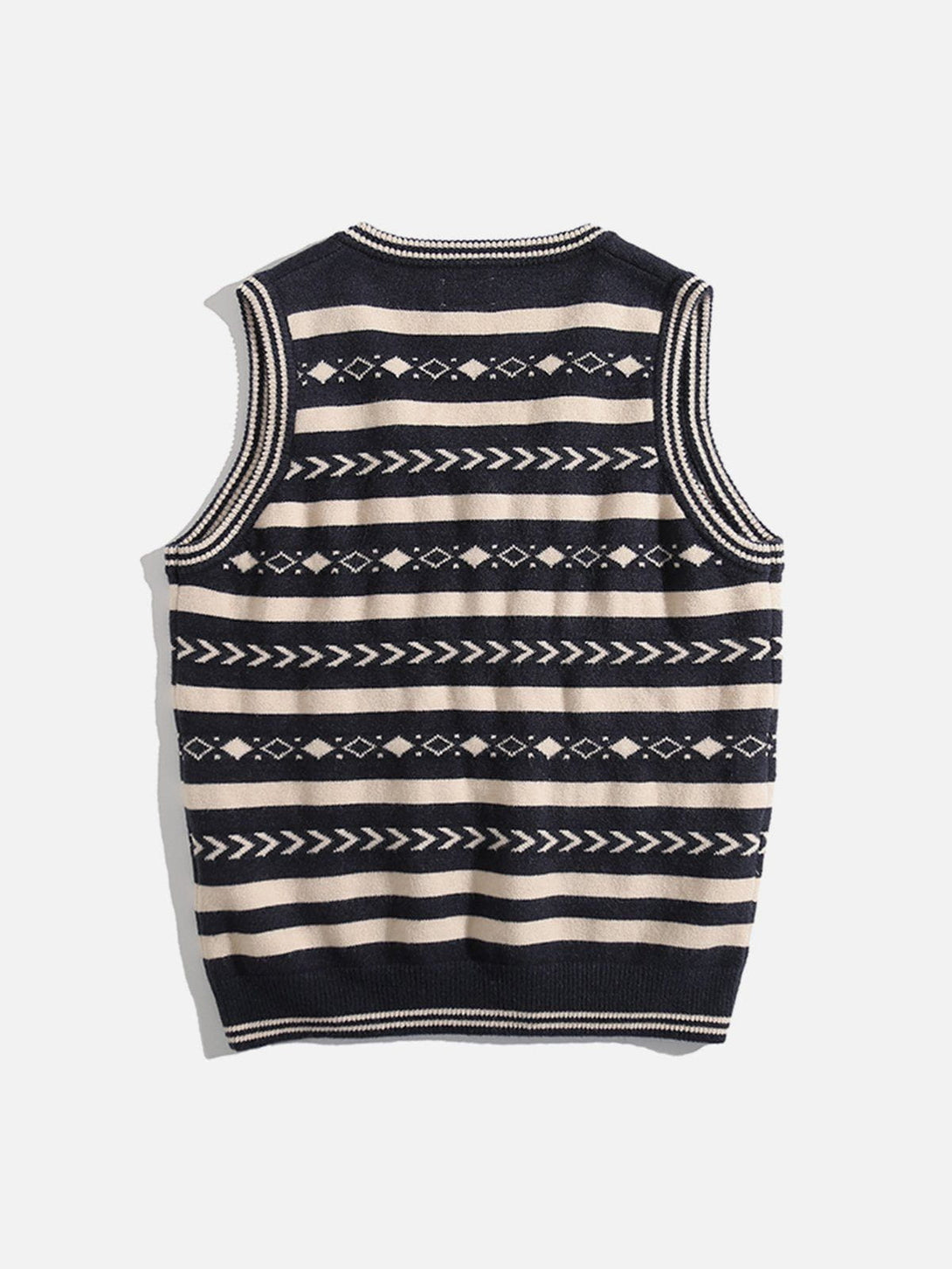 Evapacs - Vintage Clashing Embroidery Sweater Vest- Streetwear Fashion - evapacs.com