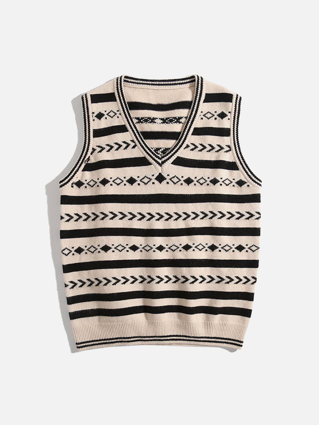 Evapacs - Vintage Clashing Embroidery Sweater Vest- Streetwear Fashion - evapacs.com