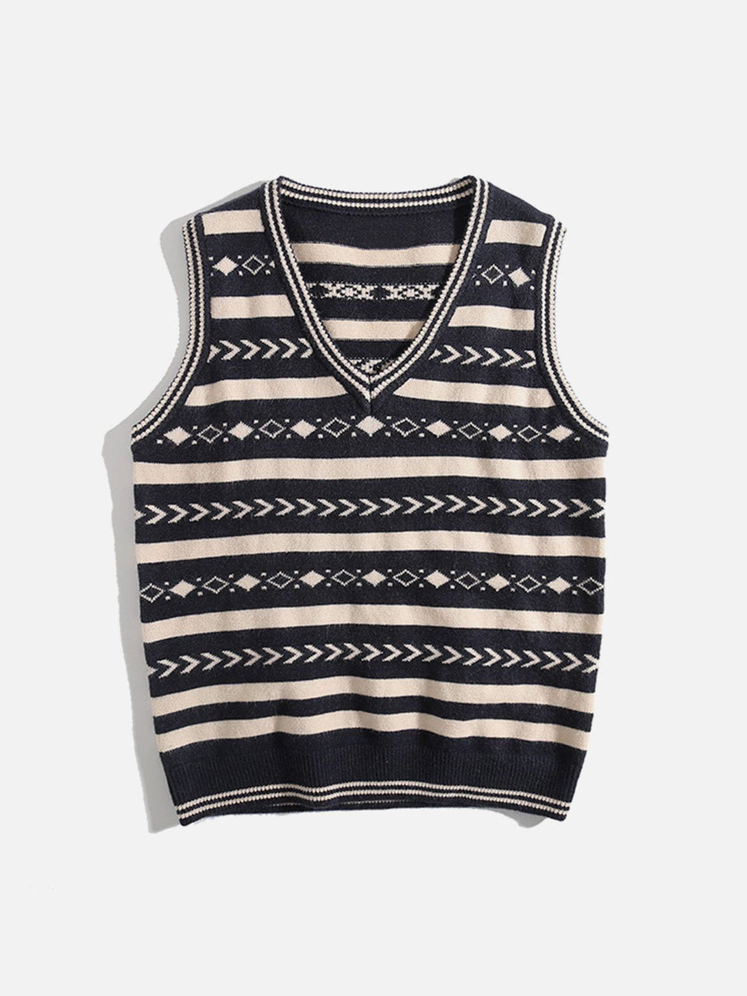 Evapacs - Vintage Clashing Embroidery Sweater Vest- Streetwear Fashion - evapacs.com