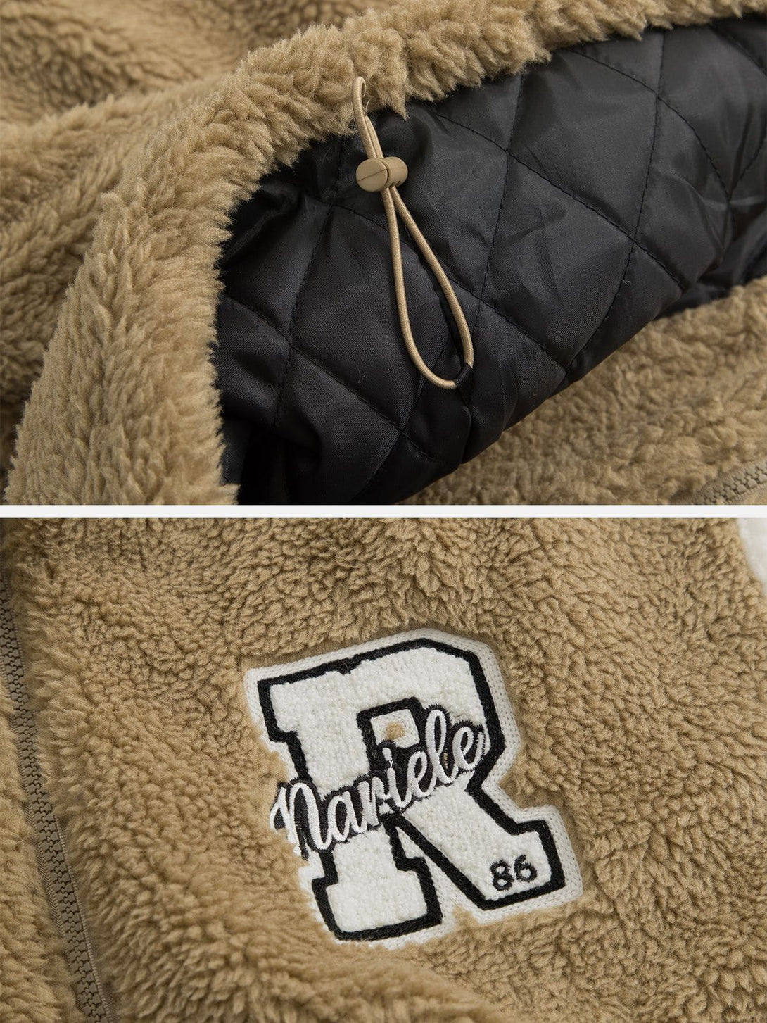 Evapacs - Vintage Contrast Sherpa Coat- Streetwear Fashion - evapacs.com