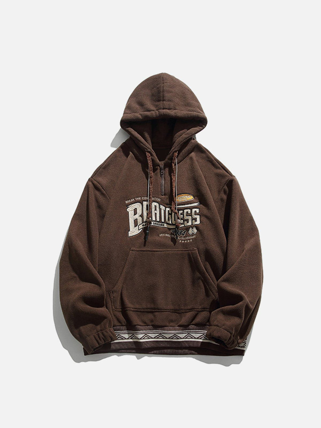 Evapacs - Vintage Embroidery Fake Two Hoodie- Streetwear Fashion - evapacs.com