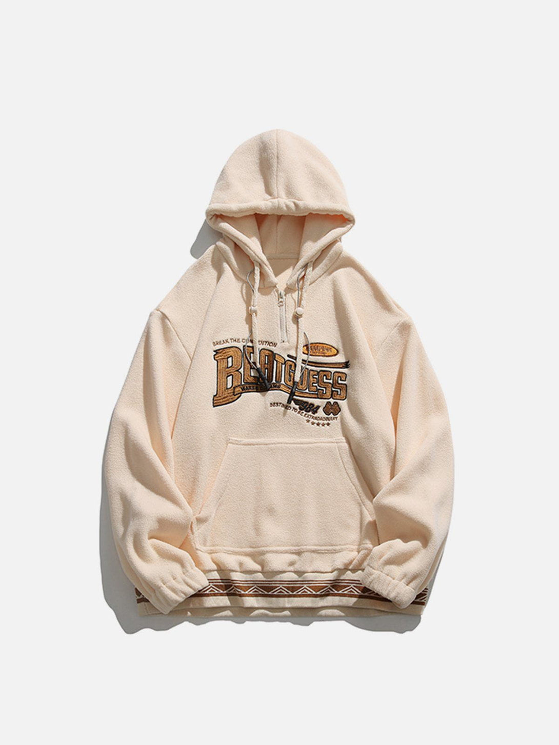 Evapacs - Vintage Embroidery Fake Two Hoodie- Streetwear Fashion - evapacs.com