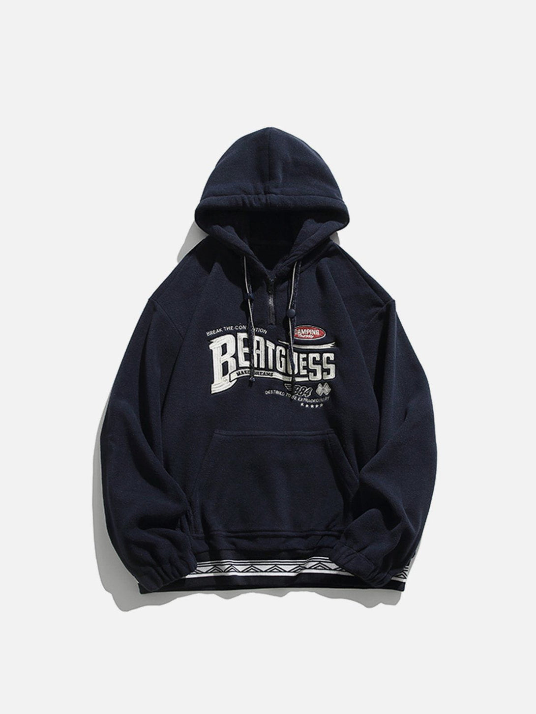 Evapacs - Vintage Embroidery Fake Two Hoodie- Streetwear Fashion - evapacs.com