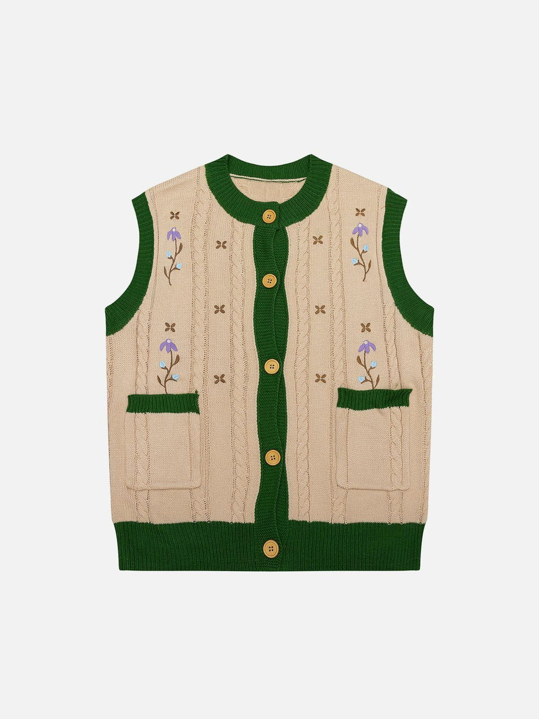 Evapacs - Vintage Embroidery Sweater Vest- Streetwear Fashion - evapacs.com