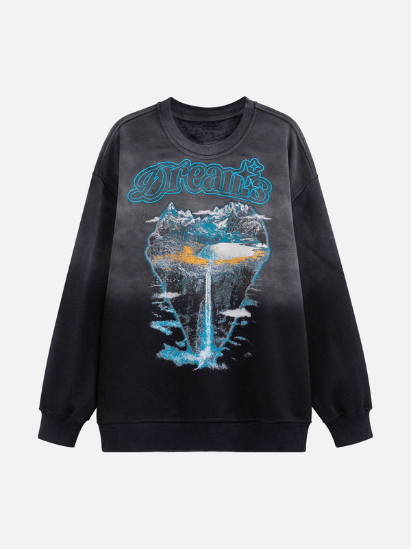 Evapacs - Vintage Mountain Sweatshirt- Streetwear Fashion - evapacs.com